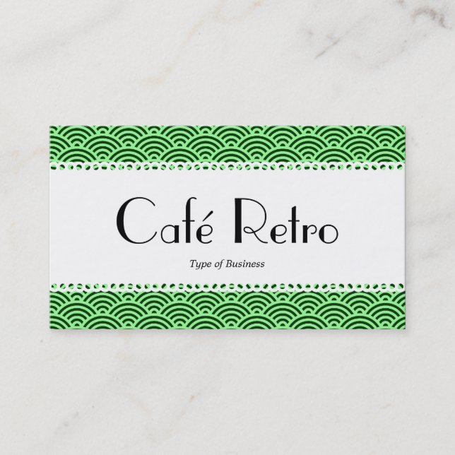 Café Retro (Scalloped) - Fiskar  Mönster Visitkort (Framsida)
