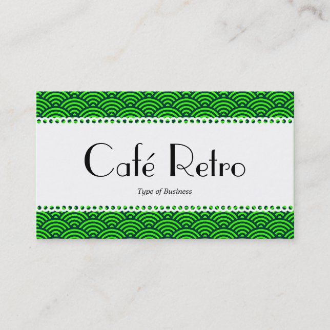 Café Retro (Scalloped) - Fiskar  Mönster Visitkort (Framsida)