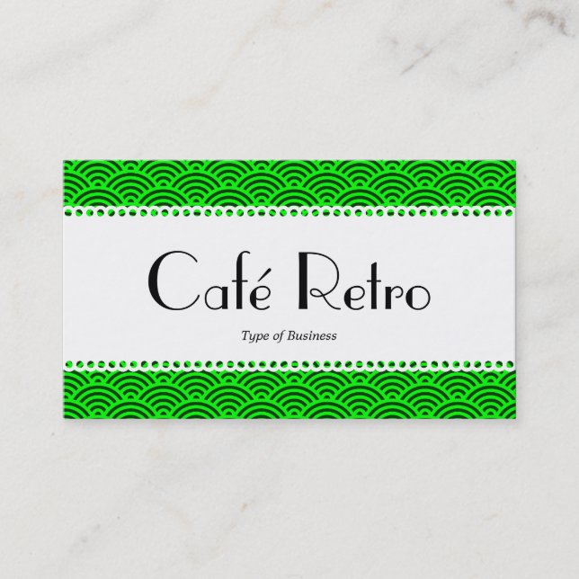 Café Retro (Scalloped) - Fiskar  Mönster Visitkort (Framsida)