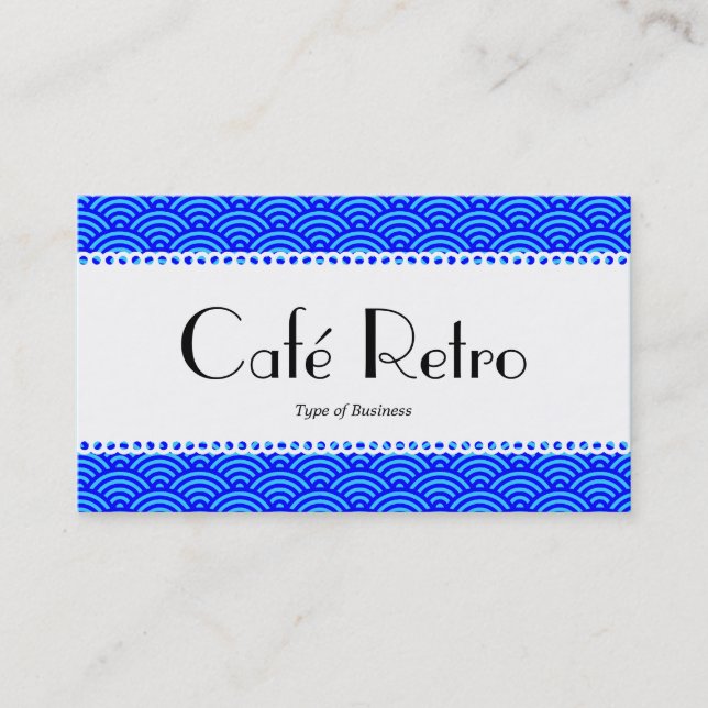 Café Retro (Scalloped) - Fiskar  Mönster Visitkort (Framsida)