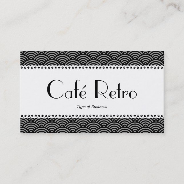 Café Retro (Scalloped) - Fiskar  Mönster Visitkort (Framsida)