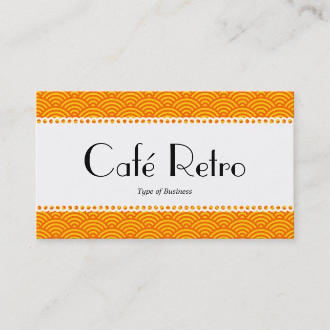 Café Retro (Scalloped) - Fiskar  Mönster Visitkort (Framsida)