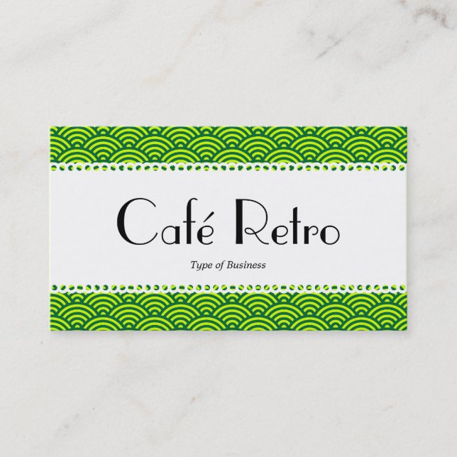 Café Retro (Scalloped) - Fiskar  Mönster Visitkort (Framsida)