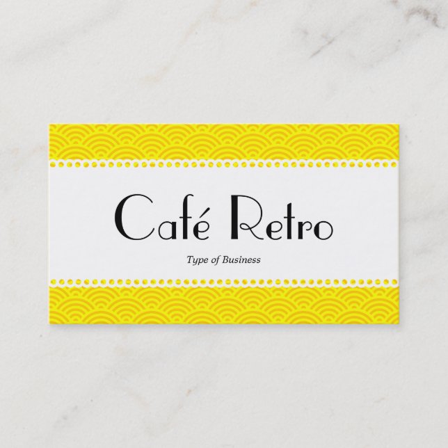 Café Retro (Scalloped) - Fiskar  Mönster Visitkort (Framsida)