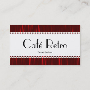 Café Retro (Scalloped) - Red Streaks Visitkort