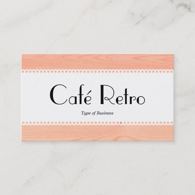 Café Retro (Scalloped) - Trä Visitkort (Framsida)