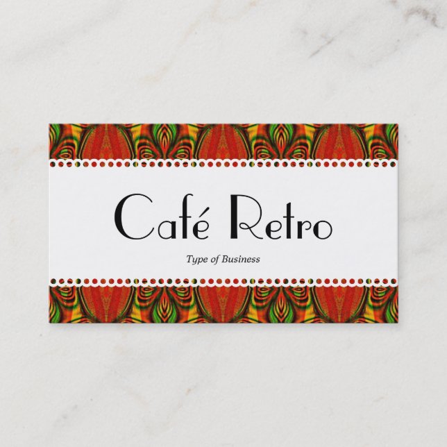 Café Retro (Scalloped) Visitkort (Framsida)