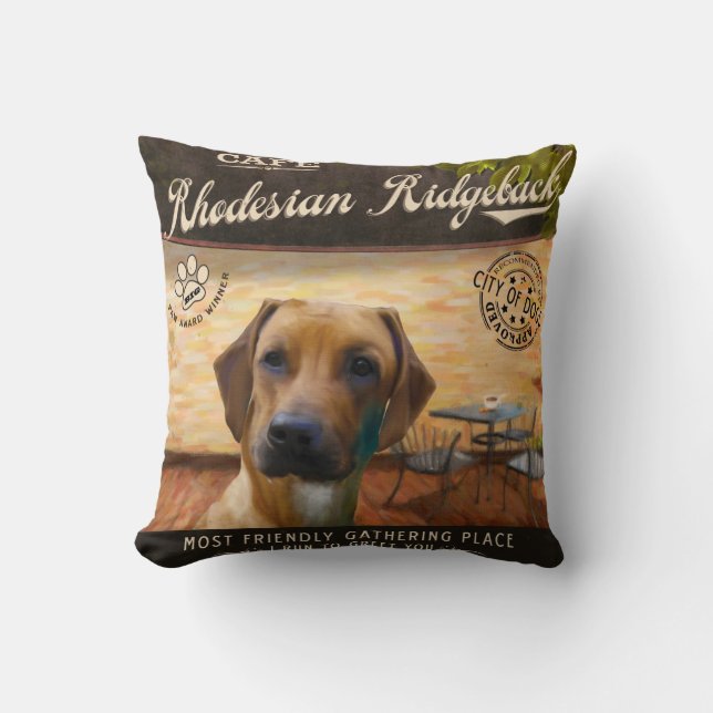 Cafe Rhodesian Ridgeback Kudde (Framsida)