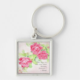 Cafe Ro Fyrkantig Silverfärgad Nyckelring