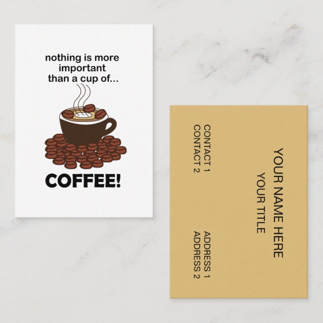 Cafe Roligt Koffebutik Visitkort (Fram/baksida)