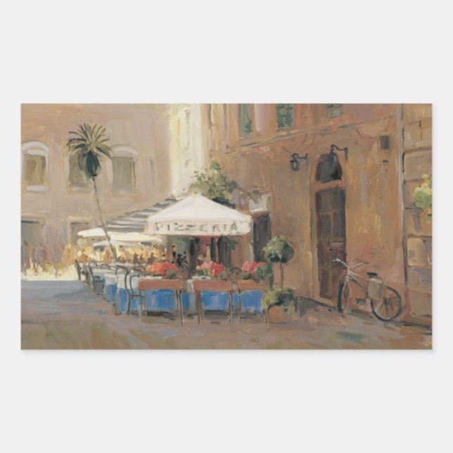 Café Roma Rektangulärt Klistermärke (Framsida)