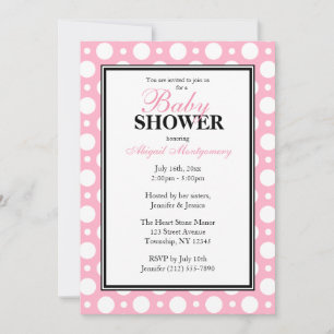 Cafe Rosa Assorterad Polka dots Baby Shower Inbjudningar