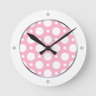 Cafe Rosa Assorterad Polka dots Wall Clock Rund Klocka