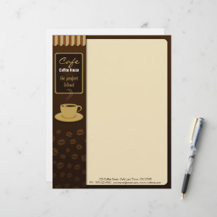 Cafe Snyggt Coffee Shop Kopp Business Letterhead Brevhuvud