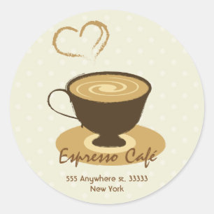 Cafe Sticker Runt Klistermärke