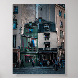 Cafe Street Views i Paris Poster