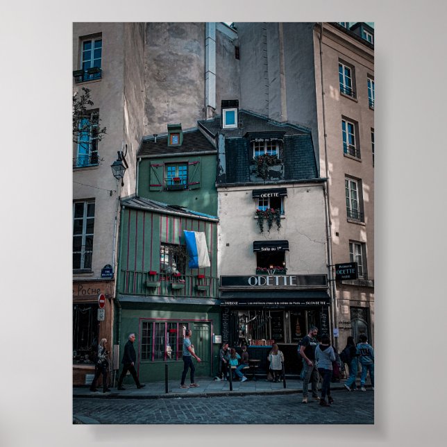 Cafe Street Views i Paris Poster (Framsidan)