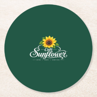 Cafe Sunflower Official Paper Coaster Underlägg Papper Rund