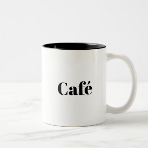 Café, svart brev vit Två-Tonad mugg