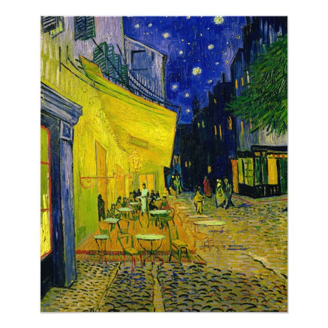 Cafe Terrace Arles, Ställe du Forum av van Gogh Fototryck (Framsidan)