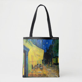 Café Terrace at Night av Van Gogh – Anpassad text Tygkasse