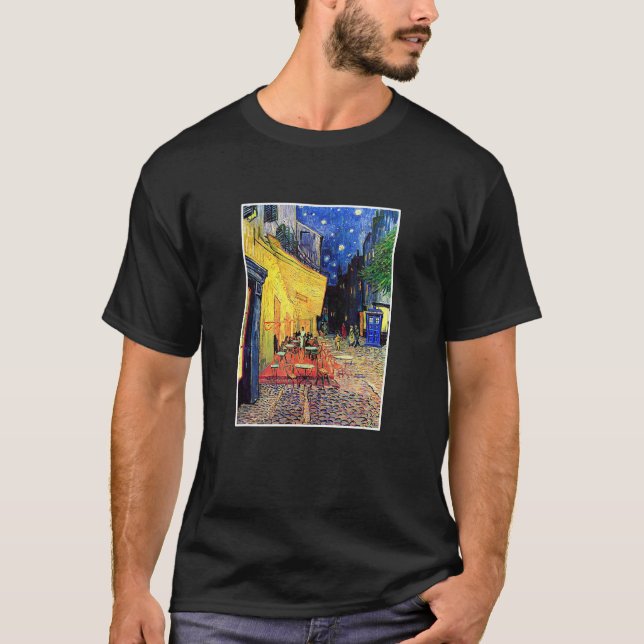 Cafe Terrace at Night Doctor Visit T Shirt (Framsida)