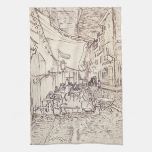 Cafe Terrace at Night, Fin konstskiss, Van Gogh Kökshandduk