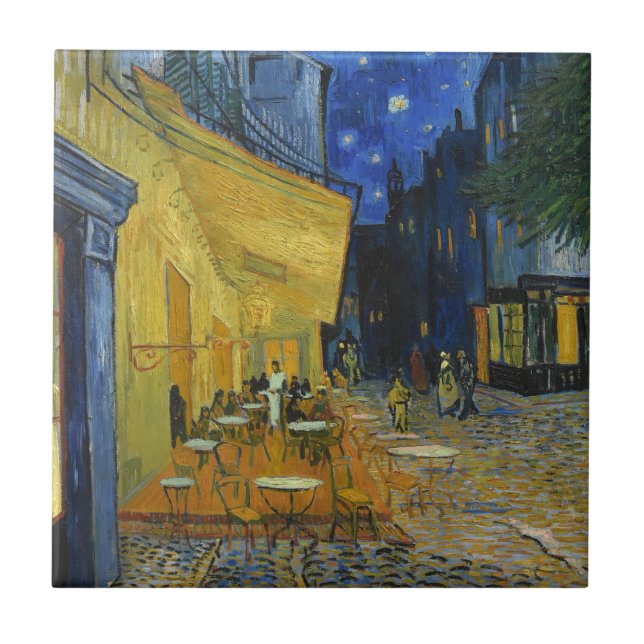 Café Terrace av Vincent Van Gogh Kakelplatta (Framsidan)