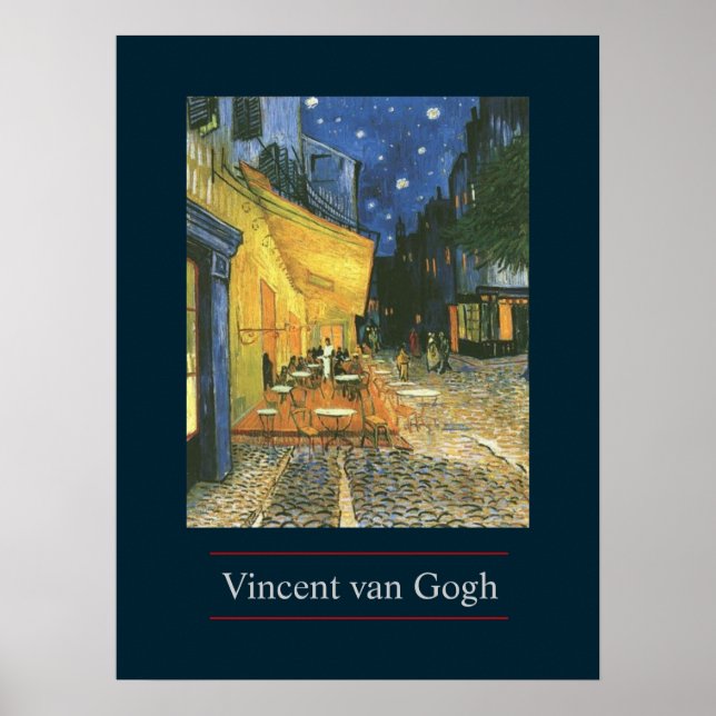 Cafe Terrace by van Gogh Poster Skriv ut (Framsidan)