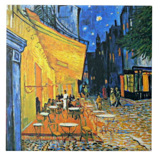 Cafe Terrace by Vincent van Gogh, Kakelplatta (Framsidan)