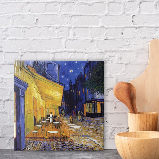 Cafe Terrace Cityscape Vincent van Gogh Kakelplatta (Skapare uppladdad)