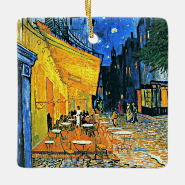 Cafe Terrace fine art painting by Vincent van Gogh Julgransprydnad Keramik (Framsida)
