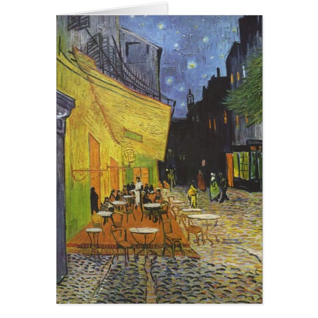 Cafe Terrace i natt av Van Gogh Hälsningskort (Framsidan)