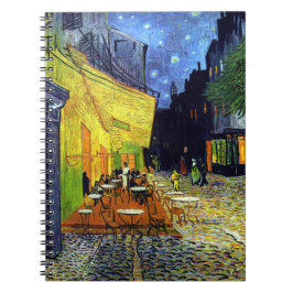 Cafe Terrace i natt av Vincent Van Gogh Anteckningsbok Med Spiral