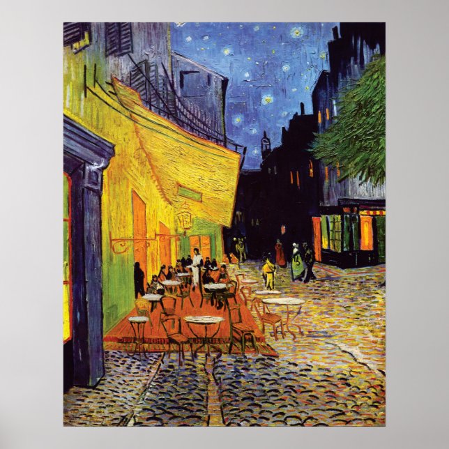 Cafe Terrace i natt av Vincent Van Gogh Poster (Framsidan)