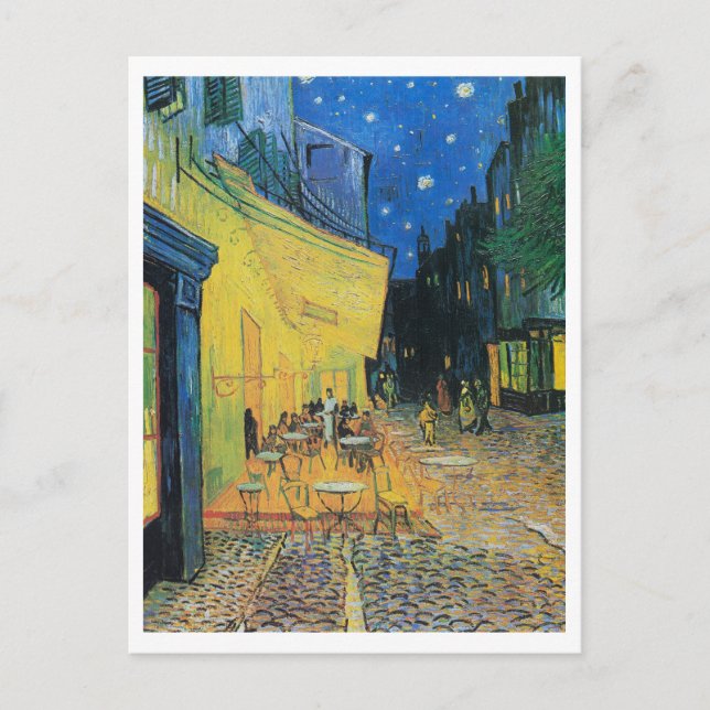 Cafe Terrace i natt av Vincent Van Gogh Vykort (Framsida)