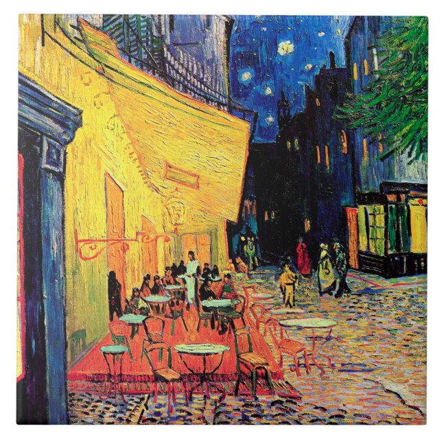 Cafe Terrace i natt, Vincent van Gogh Kakelplatta (Framsidan)