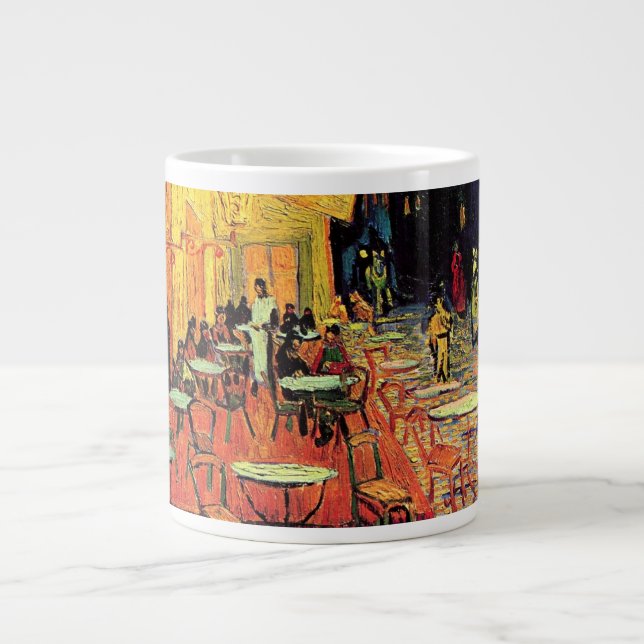 Cafe Terrace i Night av Vincent van Gogh Jumbo Mugg (Framsidan)