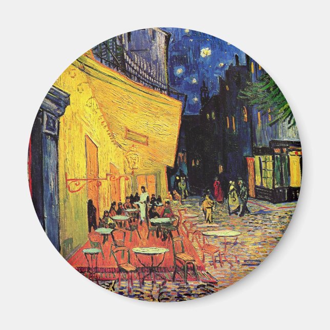 Cafe Terrace i Night av Vincent van Gogh Magnet (Framsidan)