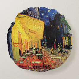 Cafe Terrace i Night av Vincent van Gogh Rund Kudde