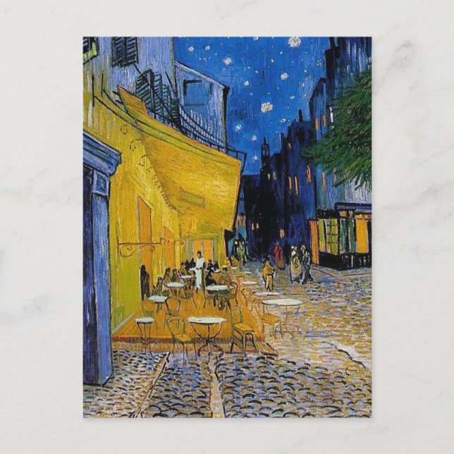 Café Terrace i Night Vincent van Gogh Artwork Helg Vykort (Framsida)
