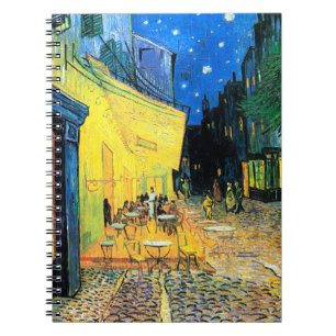 Café Terrace i Night Vincent Van Gogh spiral Anteckningsbok
