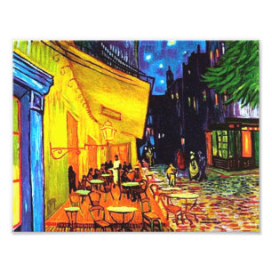 Café Terrace målade Vincent van Gogh på natten Fototryck