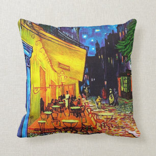 Café Terrace målade Vincent van Gogh på natten Kudde