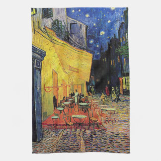 "Cafe Terrace on the ställe du forum, Arles..." Kökshandduk