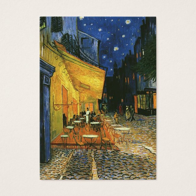 "Cafe Terrace on the ställe du forum, Arles..." Visitkort (Framsidan)