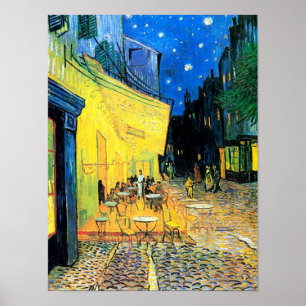 Café Terrace på natten (1888) Vincent Van Gogh Art Poster