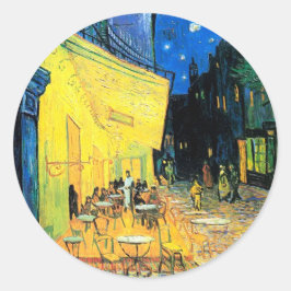 Café Terrace på natten (1888) Vincent Van Gogh art Runt Klistermärke