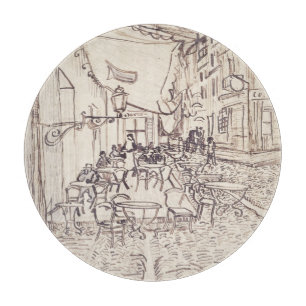 Cafe Terrace på natten, Fine Art Sketch, Van Gogh