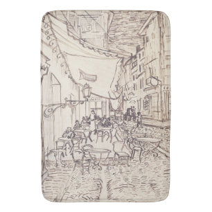 Cafe Terrace på natten, Fine Art Sketch, Van Gogh Badrumsmatta